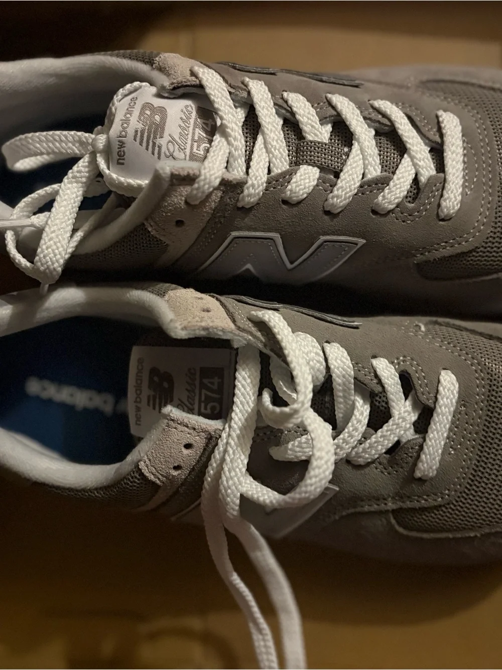 New Balance Taupe and Light Gray Suede Mesh Sneaker